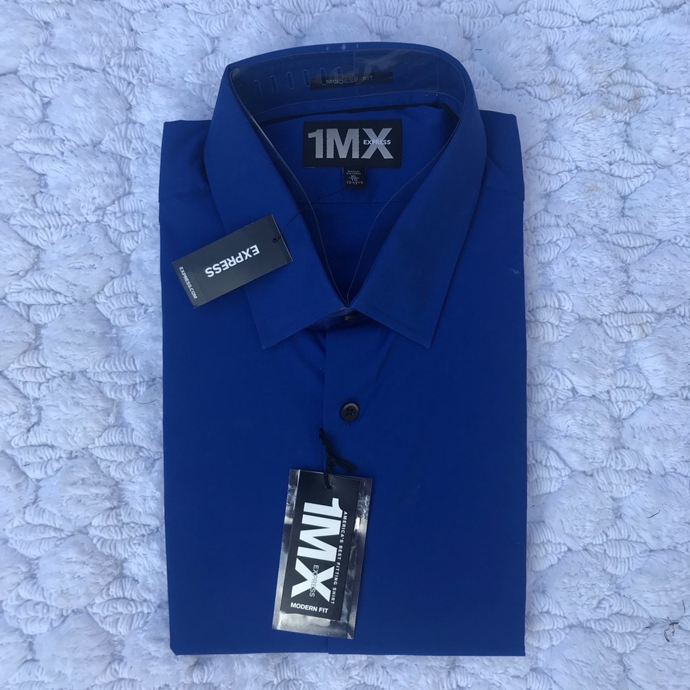 NWT Express Blue Button Down